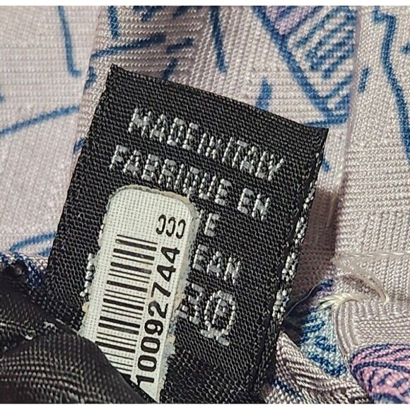 Peter Max Tie 1997 Vintage Gray Silk Classic Art Deco Stylish Man Flowers - Picture 7 of 10